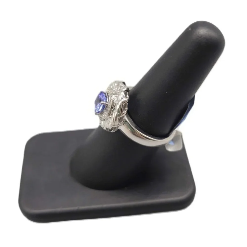 .925 SILVER DIAMOND & TANZANITE FANCY RING SIZE 7 5G	(GNH022601)